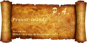 Preisz Anikó névjegykártya